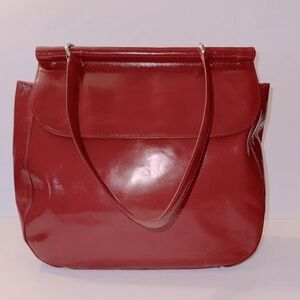 HOBO International Genuine Burgundy Leather Top Handle Shoulder Bag